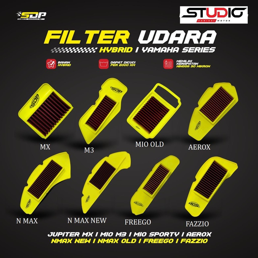 SDP FILTER – กรองแอร์ไฮบริด กรองอากาศสแตนเลส Sdp Beat Cb150r Mio Jup Mx Beat Fi Supra 125 Ninja 250 Vario 110 Sonic Genio Ninja Rr Vario 125 150 Aerox 15 N Max Old New Pcx 150 160 Mio M3 Freego Grand ราคา ถูกที่สุด ดีลบีเคเค แกลเลอรีภาพที่ 2