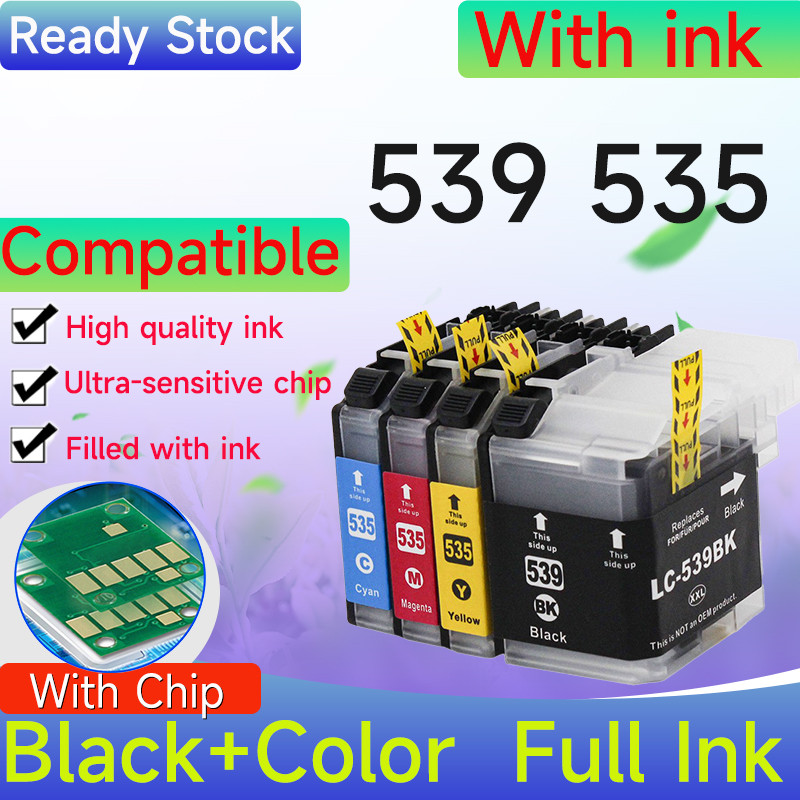 ใช้งานร่วมกับ LC 539 LC 535 LC-539XL LC-535XL LC539 XL LC535 XL ตลับหมึกสําหรับ BROTHER (B/C/M/Y)