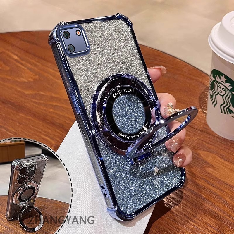 กรณีสําหรับRealme C11 2020 C11 2021 Softcaseซิลิโคนกันกระแทกชุบการออกแบบใหม่ความงามที่มีผู้ถือSJSFDD06