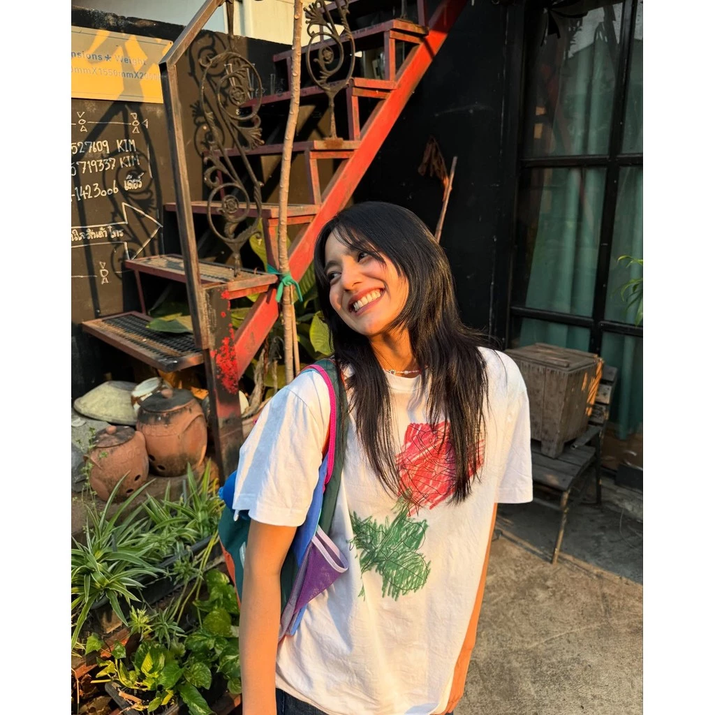 เสื้อยืดแขนสั้นลายดอกกุหลาบ สไตล์เกาหลี thumbnail 3