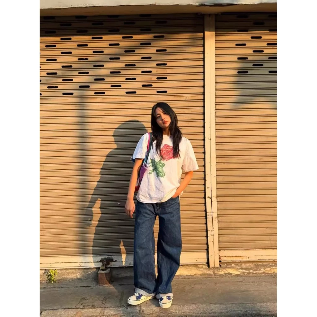 เสื้อยืดแขนสั้นลายดอกกุหลาบ สไตล์เกาหลี thumbnail 5