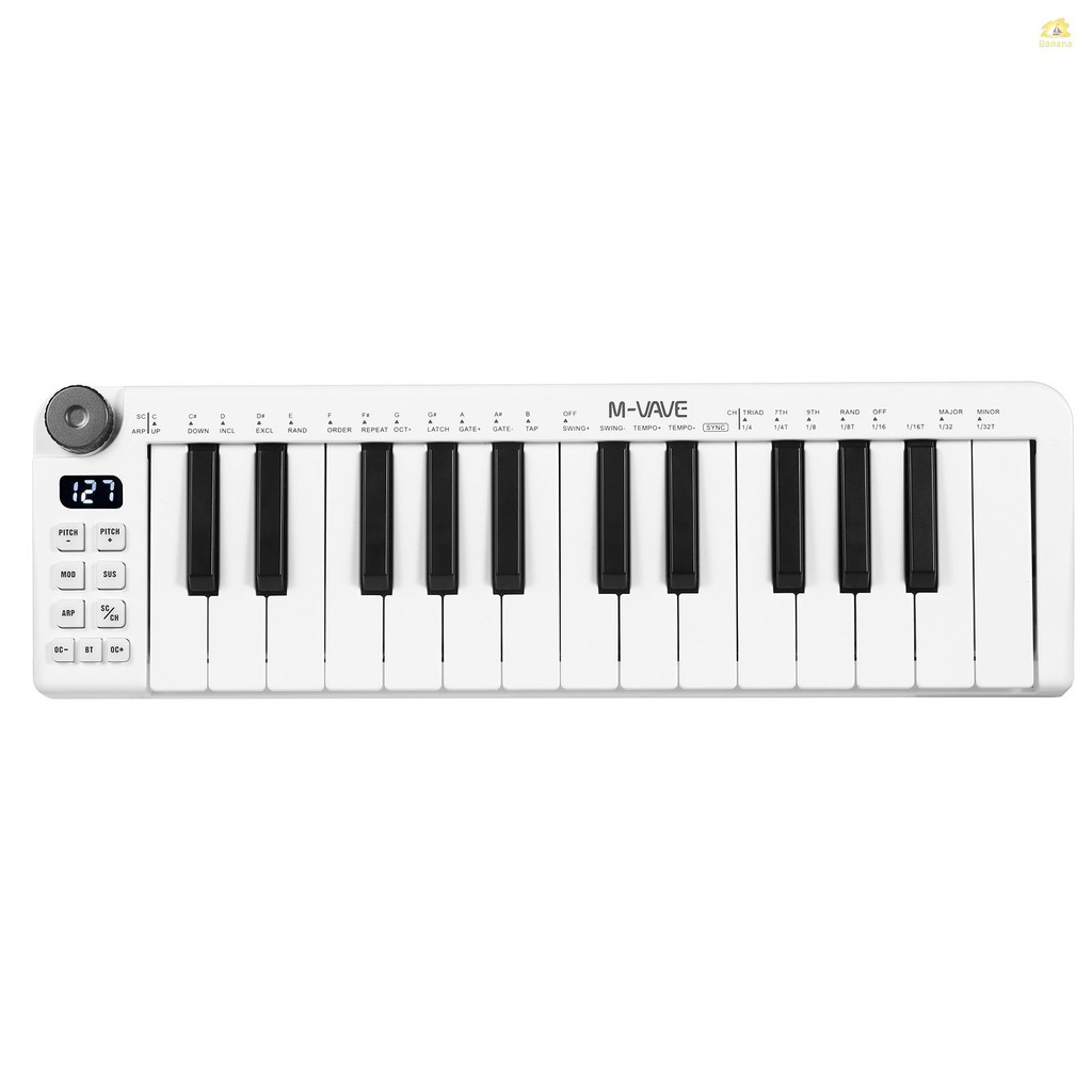 M-VAVE SMK-25mini MIDI คีย์บอร์ดชาร์จ 25-Key MIDI ควบคุมคีย์บอร์ดมินิแบบพกพา USB คีย์บอร์ด MIDI Cont