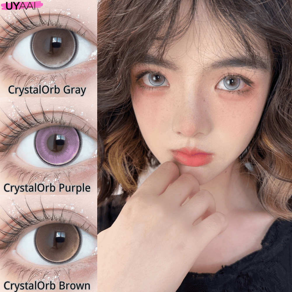 คอนแทคเลนส์ UYAAI CrystalOrb series คอนแทคเลนส์สี 14.2mm สีเทา สีม่วง สีน้ําตาล คอนแทคเลนส์รายเดือน