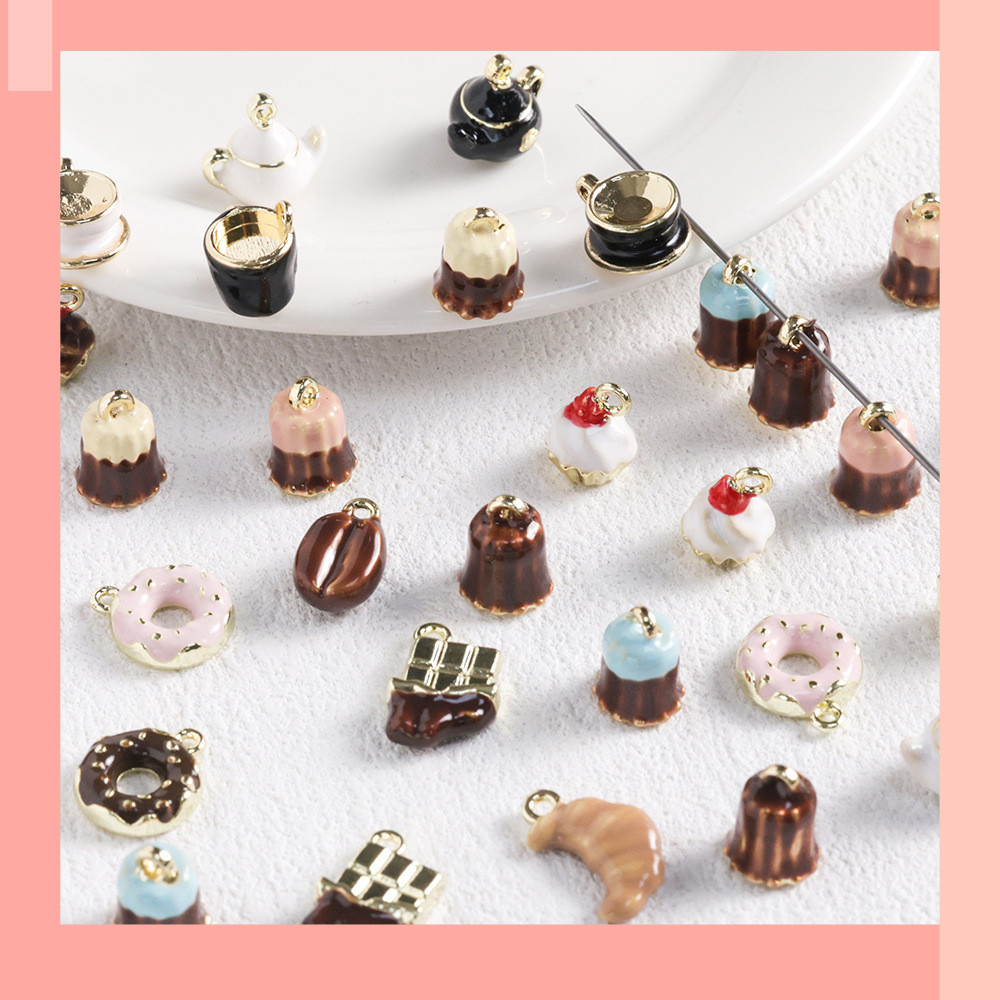 [JIN] Keluli Coffee Croissant Alloy Oil Drip Pendant, diy Handmade Beading Material * -- &