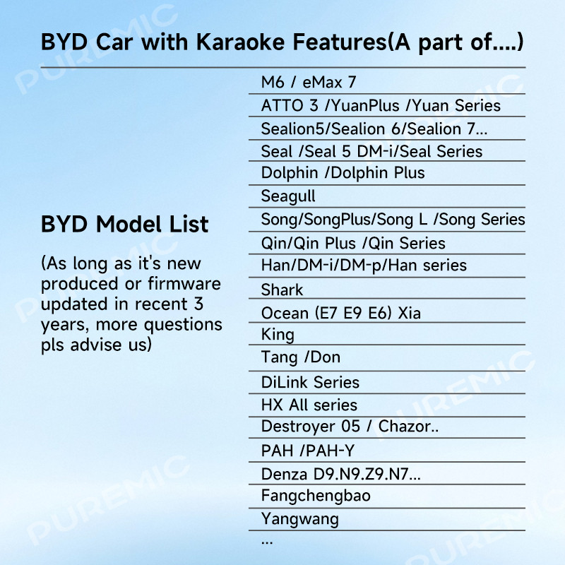 ไมโครโฟน BYD ไมโครโฟนในรถยนต์อย่างเป็นทางการ BYD คาราโอเกะ Carpool Karaoke สําหรับรถยนต์ BYD ทุกรุ่น