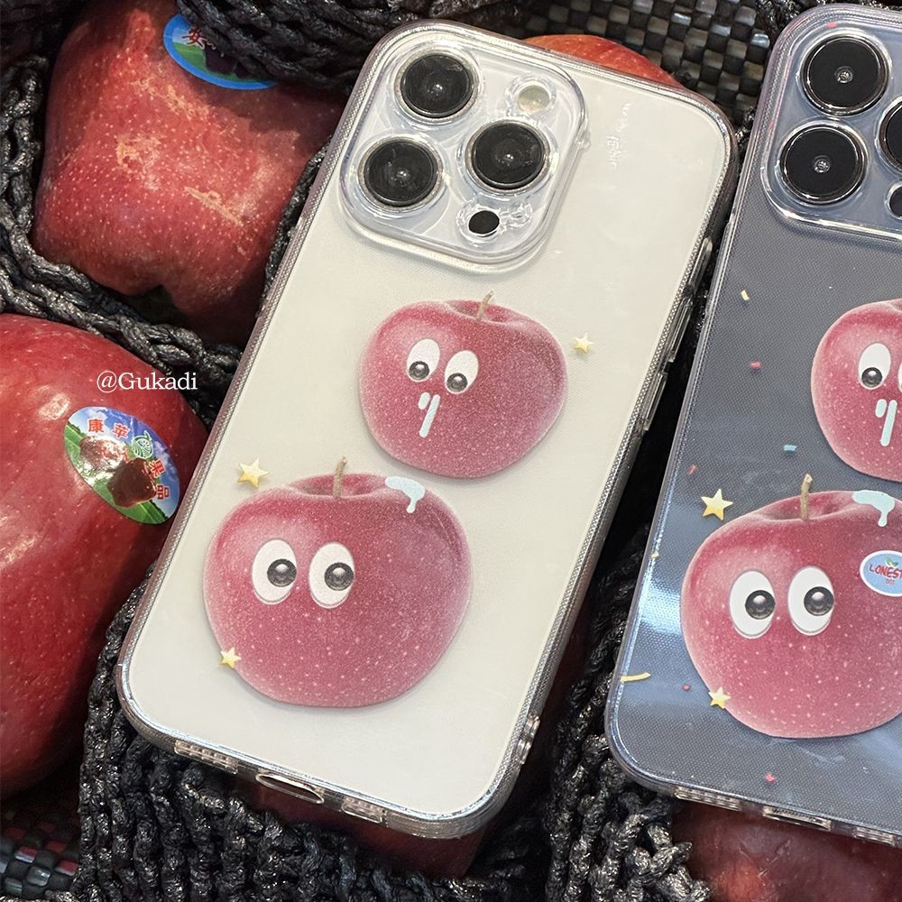 ตลกสีแดง apple โปร่งใส Soft Shell สําหรับ iphone กรณี 16promax 15 15promax 14promax 13pro 13promax 11 12promax 7PLUS XR 12mini 14plus