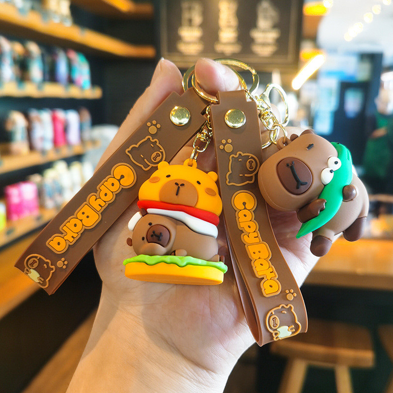 10th Generation Kapibara Seagull Burger พวงกุญแจ/Claw Claw Machine น่ารัก Capybara จี้ของขวัญเล็กๆ