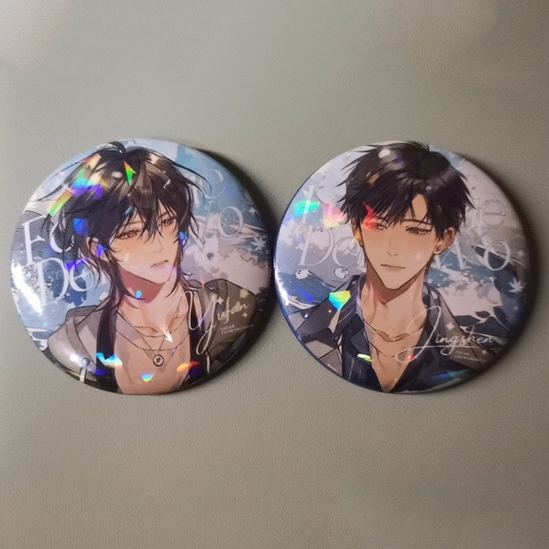 2 ชิ้น/เซ็ตอะนิเมะ Wait For Me After School Peripheral ตัวอักษร 58 มม.ป้ายการ์ตูนรูป Chen Jingshen Y