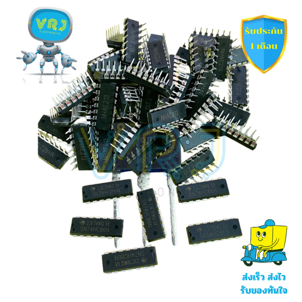 SN74HC86 IC XOR Logic Gate แบบ 4 ช่อง DIP14 ใช้งานกับระบบดิจิทัล มีของพร้อมส่ง