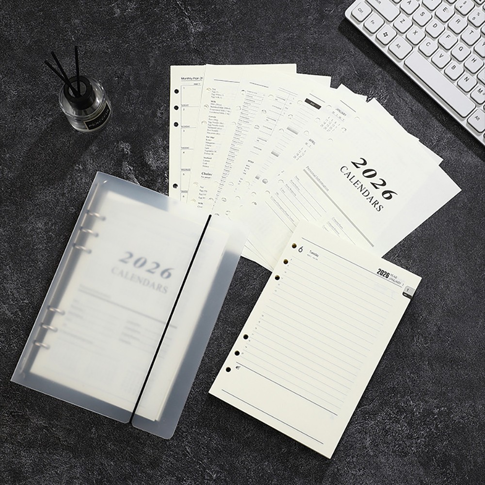 2026 A5 Loose Leaf Notebook Refill Binder หน้าภายใน 365 Day Agenda Planner Notepad เครื่องเขียน