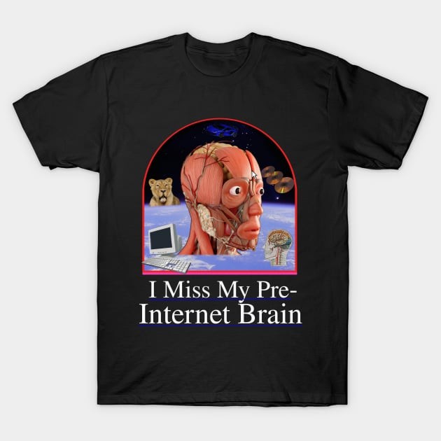 เสื้อยืด Vintage I Miss My Pre Internet Brain - Vintage 90's 2000's Funny Y2K Joke T-Shirt แท้