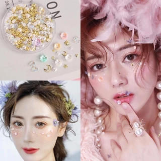 ฟรีกาว🌸 เจ้าสาว ดอกไม้ติดหน้า ผีเสื้อติดหน้า โบว์ติดหน้า หัวใจติดหน้า ตกแต่งใบหน้า,แต่งหน้าปาร์ตี้,กลิตเตอร์