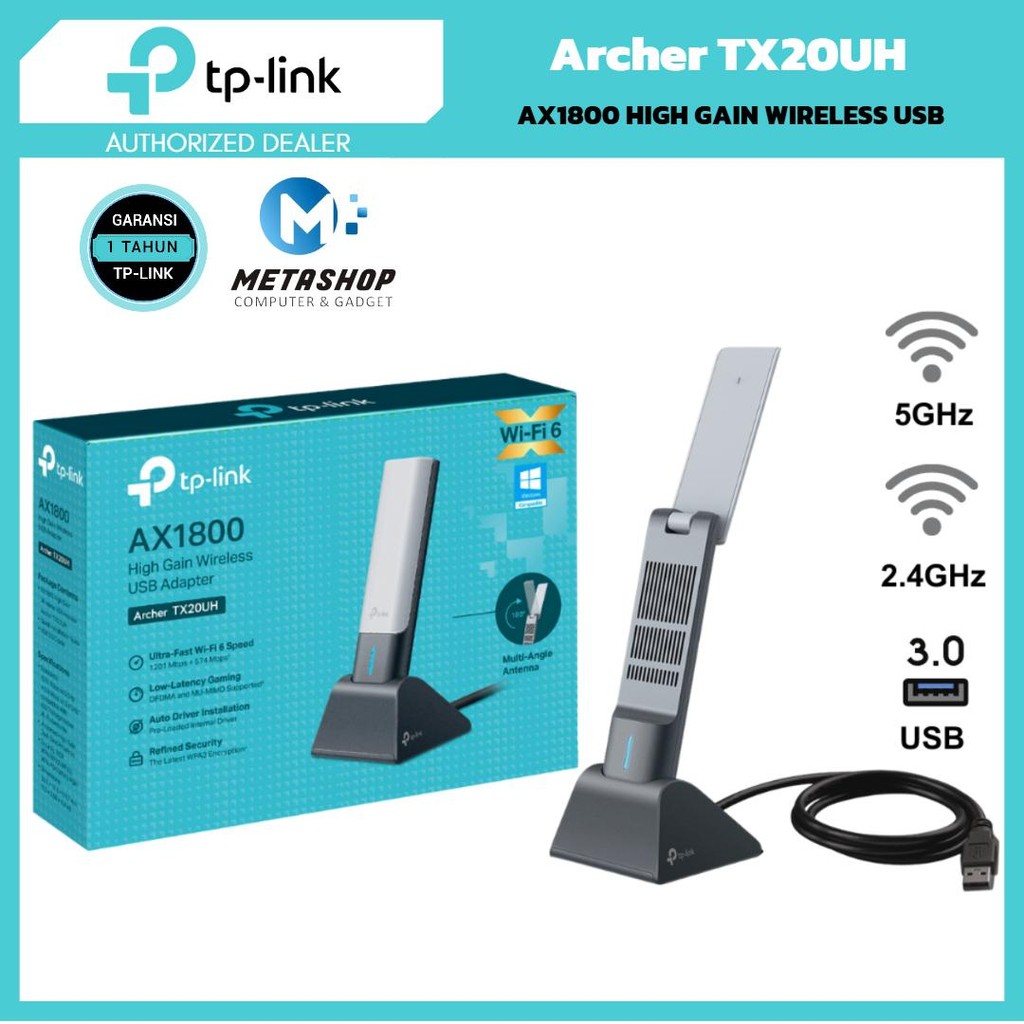 TP-LINK Archer TX20UH อะแดปเตอร์ WiFi Wi-Fi 6 AX1800 USB ไร้สายกําลังสูง