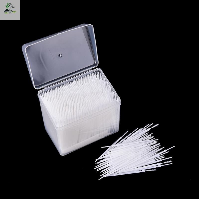 Cod 1100 ชิ้น Plastic Picks Oral Hygiene 2 Way Interdental Brush Tooth Pick ใหม่