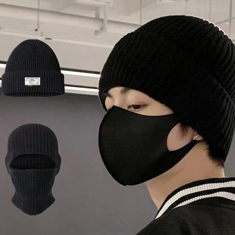 XU Multiuse 2in1 ผู้ชาย Balaclava หมวกสําหรับกีฬากลางแจ้งและฤดูหนาวกิจกรรม Warm และ Windproof ถัก Be