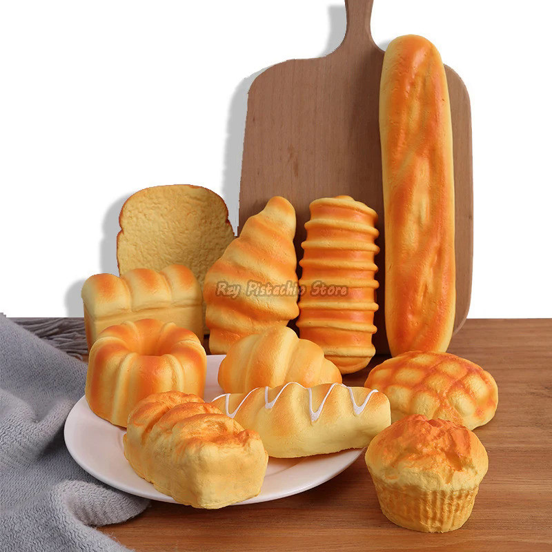 1pcs Artificial Simulation Bread Fake Food Model French Baguette Toast Cake Bakery Kids Play Kitchen
