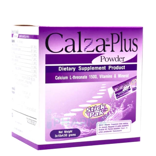 CalZa-Plus แคลซ่า-พลัส แคลเซียม แอล-ทรีโอเนต + แร่ธาตุ แบบเม็ด 60 เม็ด, แบบชงน้ำ 30 ซอง [Pcare]