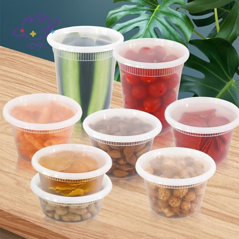 [mayhome] 10 ชิ้น กล่องเก็บอาหารพร้อมฝาใส เกรดอาหาร BPA-Free ปลอดภัยไมโครเวฟตู้แช่แข็ง
