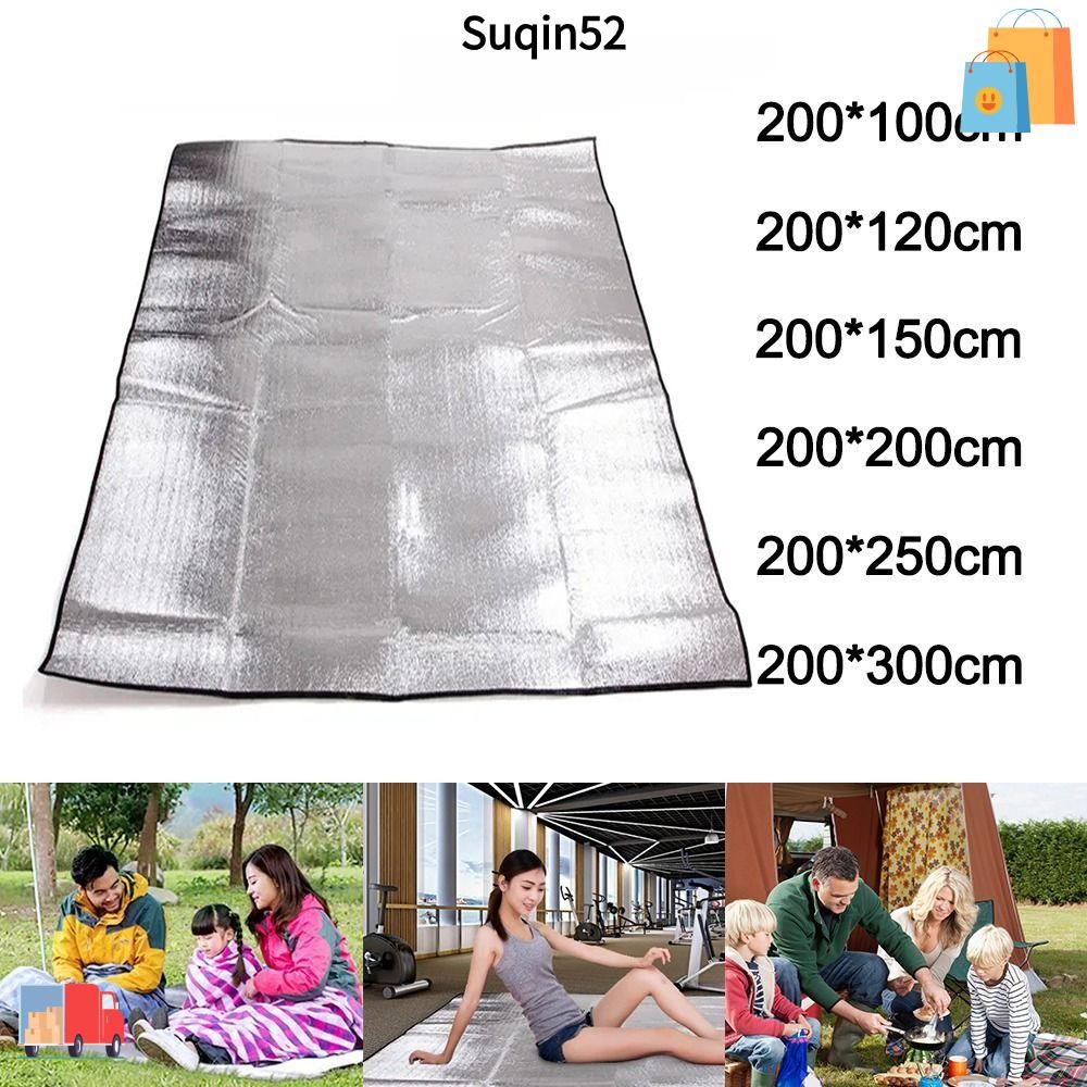 Suqin52 แผ่นรองนอนอุ่นๆ เต็นท์สะท้อนแสงกันน้ำ โฟมอลูมิเนียมฟอยล์ฉนวนกันความร้อน เต็นท์กลางแจ้งอุ่นๆ