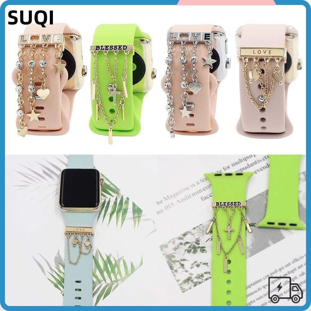 Suqi สายนาฬิกาข้อมือแฟชั่น ประดับเพชร