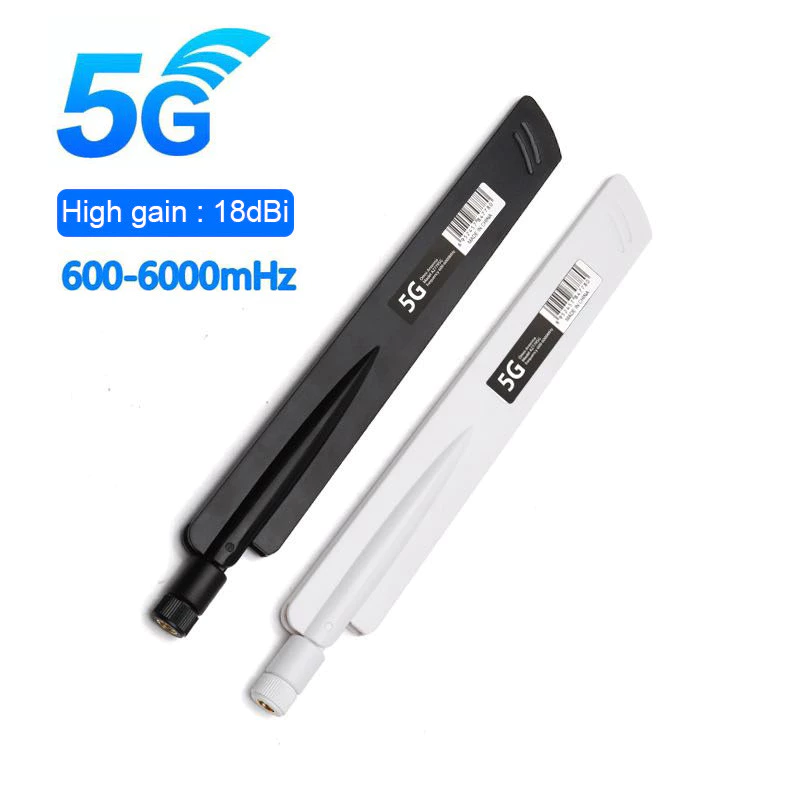 1 ชิ้น 4G LTE 5G เสาอากาศ 600-6000MHz 18dBi High Gain SMA ชายสําหรับการ์ดเครือข่ายไร้สาย Wifi Router ความไวสูงสัญญาณ
