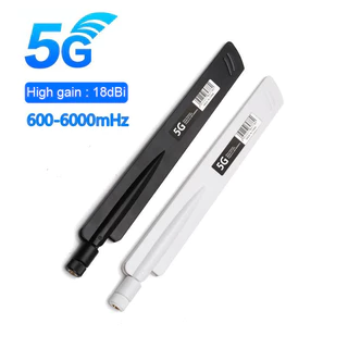 1 ชิ้น 4G LTE 5G เสาอากาศ 600-6000MHz 18dBi High Gain SMA ชายสําหรับการ์ดเครือข่ายไร้สาย Wifi Router ความไวสูงสัญญาณ