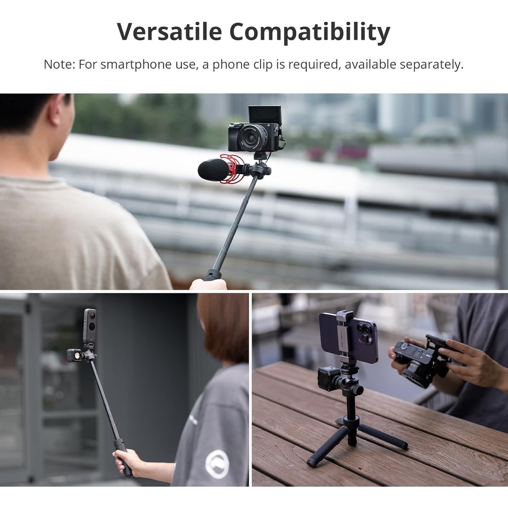 Pgytech CapLock กล้องแอคชั่นแคมเมราเสาขยายขาตั้งกล้องสําหรับ DJI OSMO Action 5Pro/4/3Gopro 13/12/11Insta360