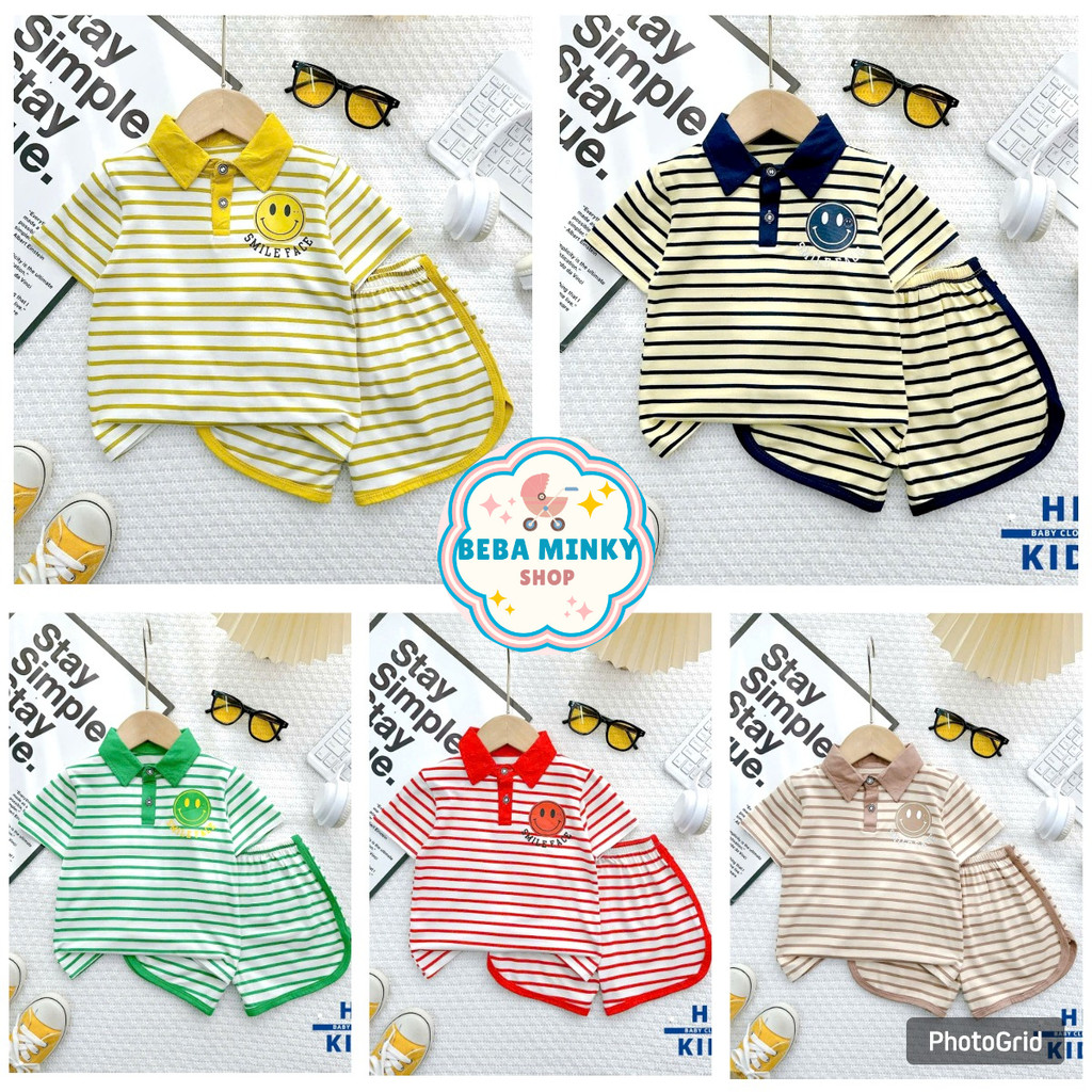 Bba138 ชุดยางยืดคอปก Minky Mom ผ้าลายทางเนื้อนุ่ม น่ารัก สําหรับเด็กทารก