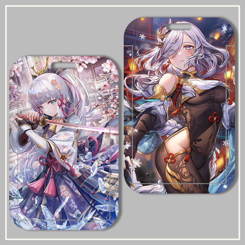 Genshin Impact Raiden Shogun Kamisato Ayaka Hutao DIY ชุดการ์ดนักเรียน Campus Card Bus Card Holder F