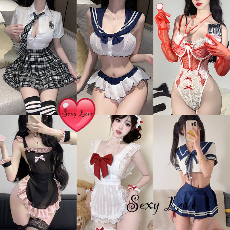 💗Sexy Love💗ลูกไม้เซ็กซี่ชุดคอสเพลย์ เมดน้อยน่ารัก ชุด JK หลากหลายสไตล์