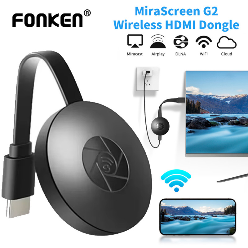 Fonken HDMI G2 สําหรับ MiraScreen จอแสดงผล Anycast Wifi HDMI แบบพกพา Miracast Dongle ใช้งานร่วมกับสําหรับทีวี Android Ios กระจกหน้าจอ
