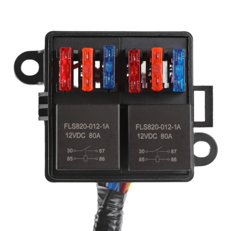 XU Heavy Duty 80A 12V 2 ช่องรีเลย์และฟิวส์กล่องสําหรับรถจักรยานยนต์ที่มีฉลากที่ชัดเจน ราคา ถูกที่สุด ดีลบีเคเค แกลเลอรีภาพที่ 6