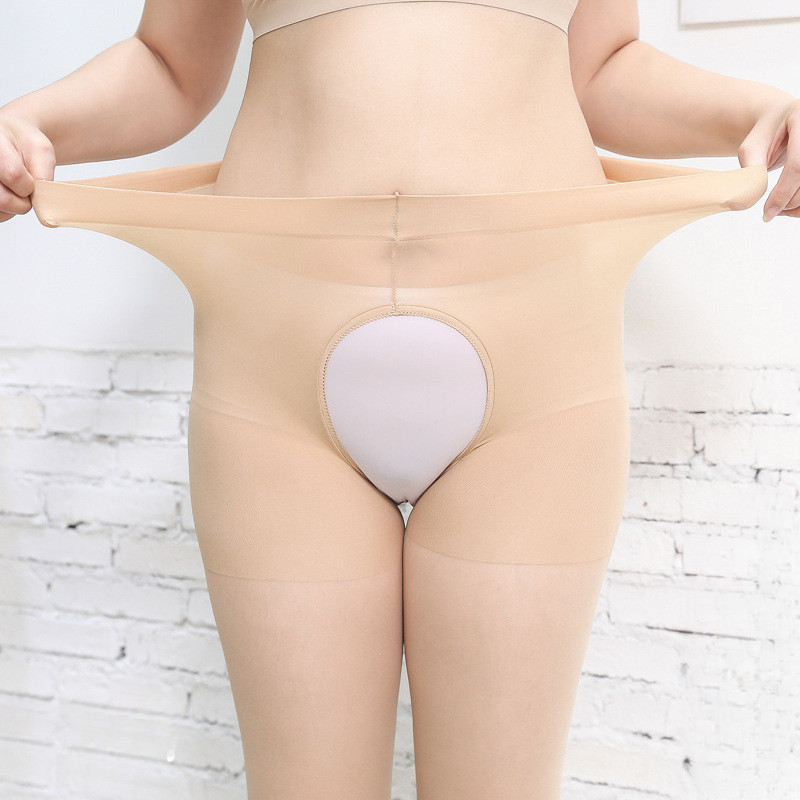 ถุงน่องเปิดเป้าขนาดใหญ่ ไม่ต้องถอด ถุงน่องสำหรับผู้หญิงสูงขนาดใหญ่ ถุงเท้ายาวพิเศษ