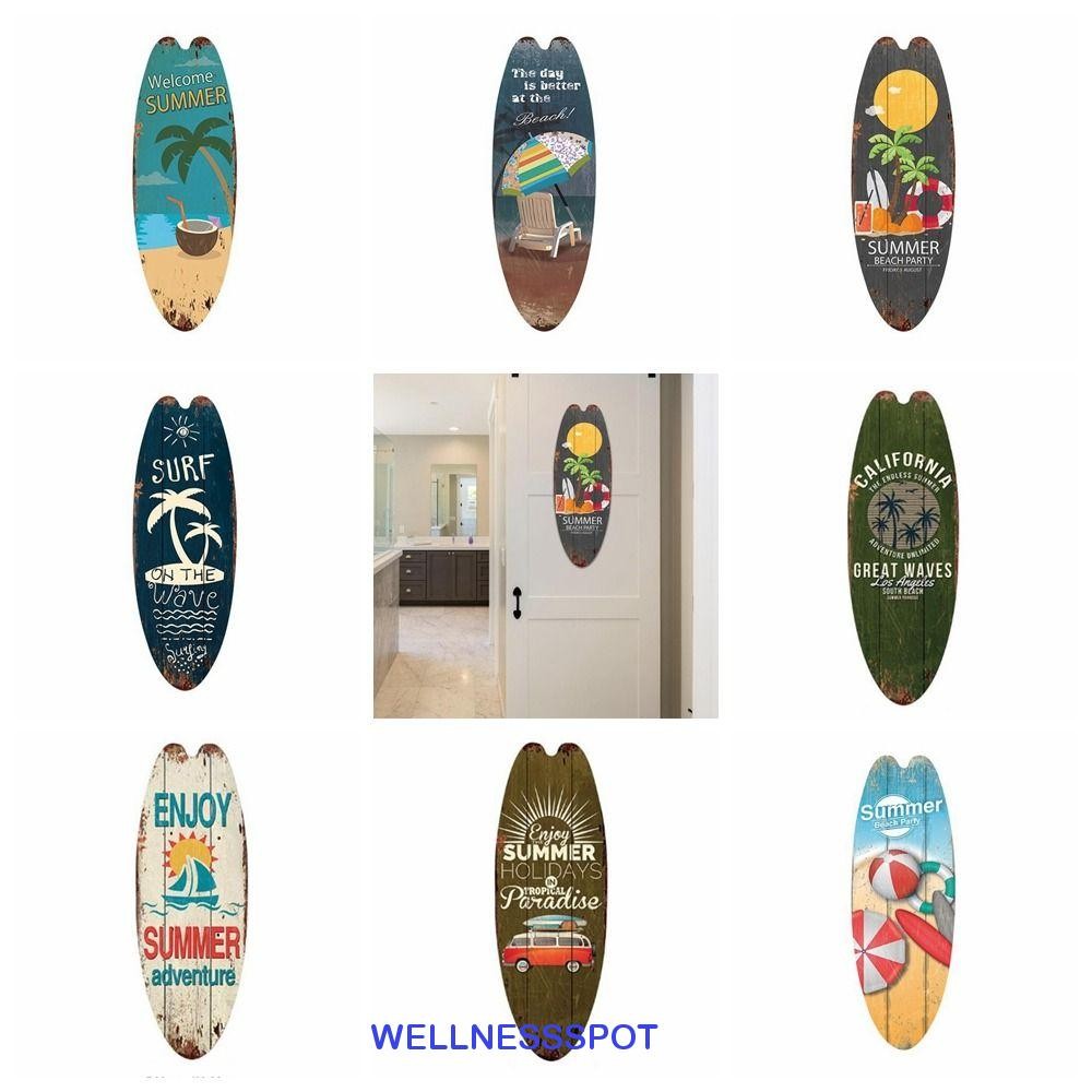 Wellnessspot กระดานโต้คลื่นไม้,การพิมพ์ประณีต Cool Marine Steering Wall Board, Leisure ตกแต่ง Bright Summer Beach Ocean Theme Home