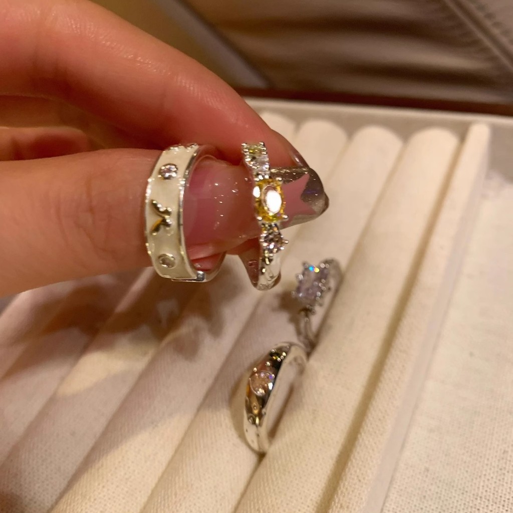 Benge แฟชั่นสีสันสดใสแหวน Zirconia Zirconia Zirconia เปิดแหวนเครื่องประดับวันหยุดของขวัญอุปกรณ์เสริม