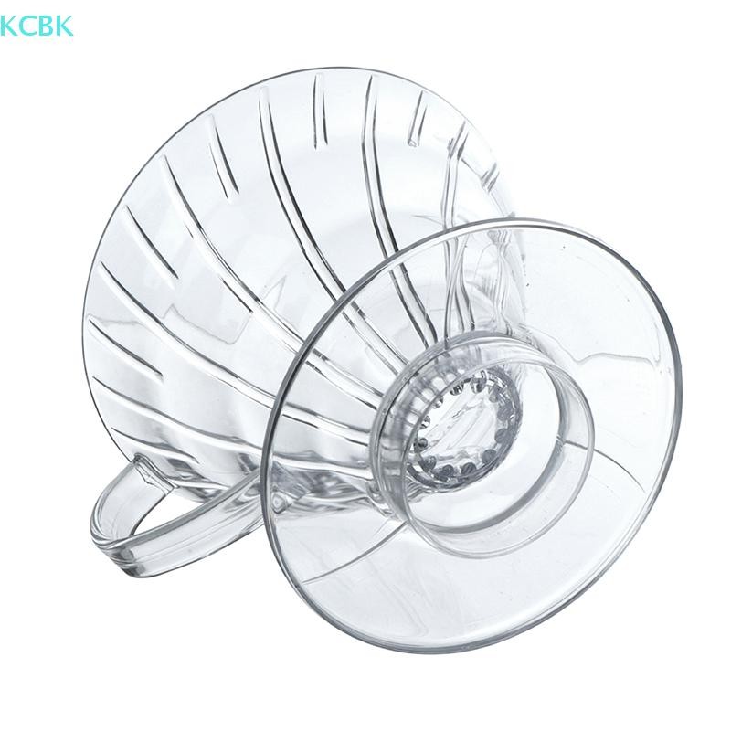 [Kc] V60 Coffee Drip Plastic Coffee Filter Barista Brew Coffee Funnel 1-4Cups [BK]