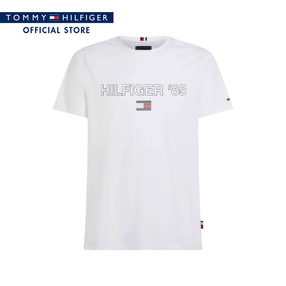 Tommy Hilfiger เสื้อยืด ผู้ชาย รุ่น MW0MW34427 YBR - สีขาว ทรง Regular Fit
