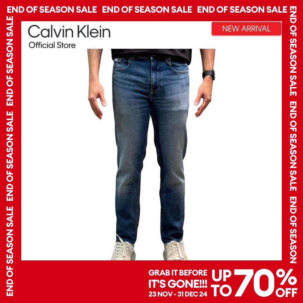 CALVIN KLEIN กางเกงยีนส์ผู้ชาย ทรง Body Taper รุ่น J326579 1A4 - สีฟ้า