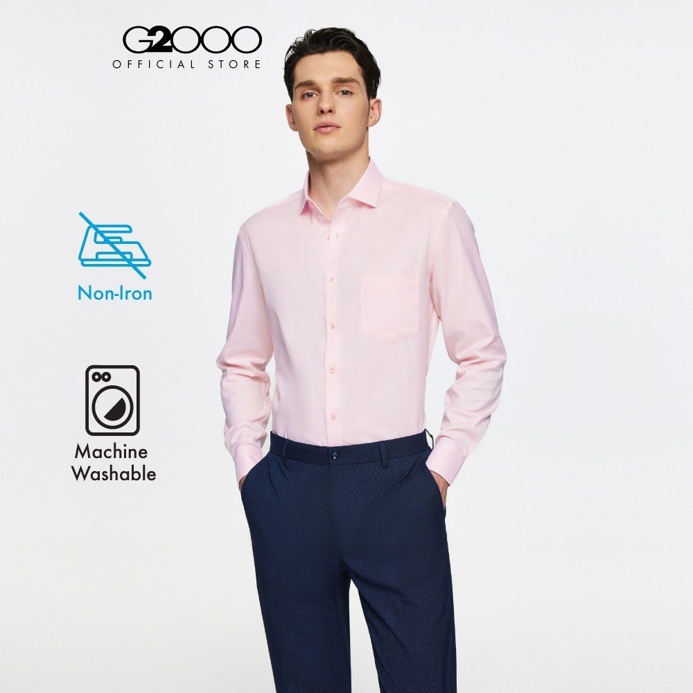 G2000 เสื้อเชิ้ตแขนยาวแบบทางการสำหรับผู้ชาย ทรง Smart Fit รุ่น 3612143222 PINK