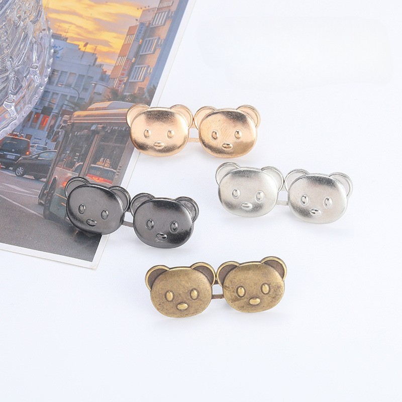 1ชิ้น/2ชิ้น โลหะหัวสัตว์เอวหัวเข็มขัด ไม่มีเล็บ ไร้ร่องรอย แบนเอวหัวเข็มขัดกางเกงยีนส์เอวปรับเอวเล็กสิ่งประดิษฐ์ที่ถอดออกได้ - รูปที่ 3