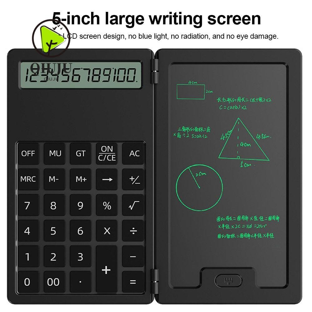 Qiuju เครื่องคิดเลขทางวิทยาศาสตร์ หน้าจอ LCD 12 หลัก พับได้ อเนกประสงค์ ทนทาน สําหรับนักเรียน