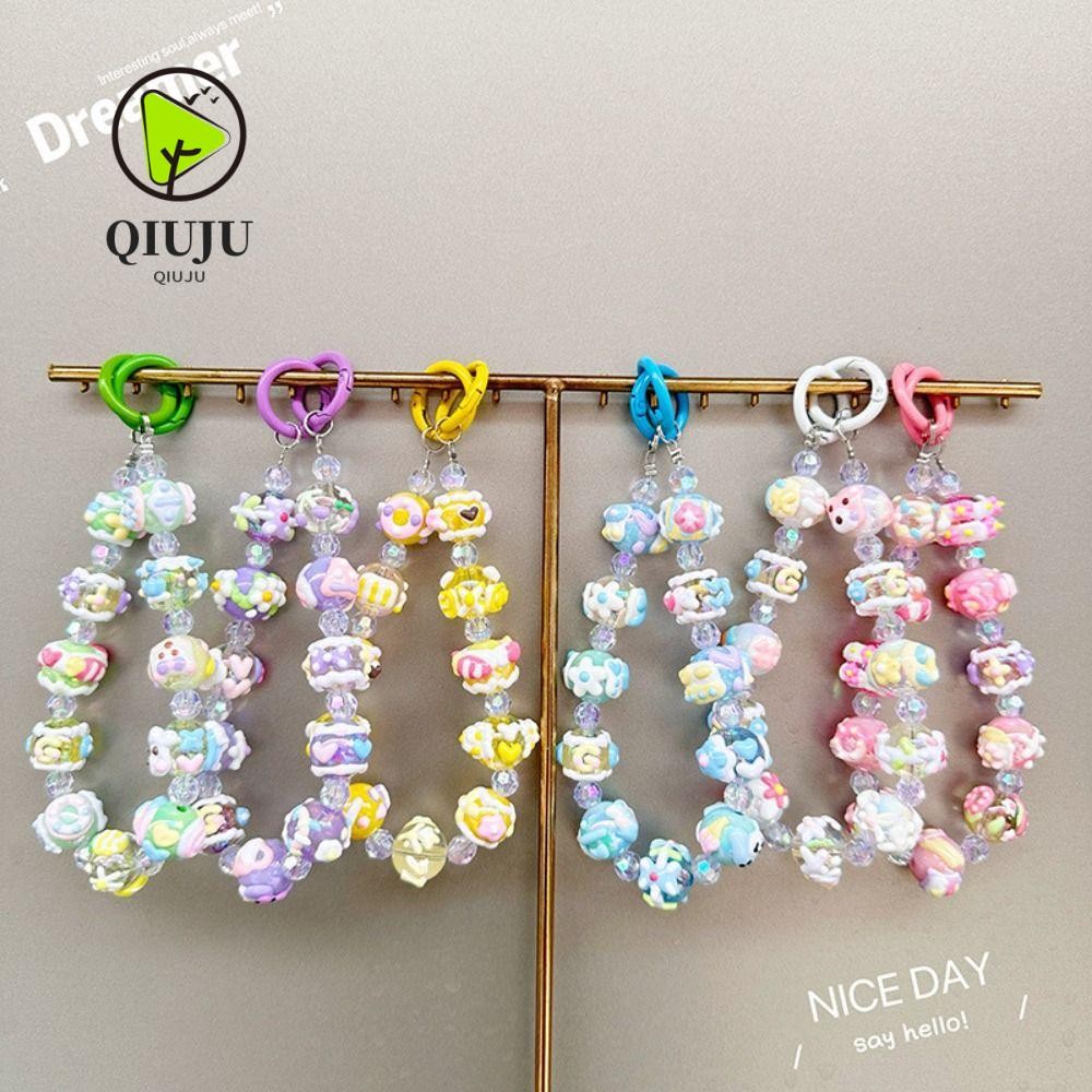 สายคล้องโทรศัพท์มือถือ ชิวจู, ดอกไม้รักกระเป๋าจี้พวงกุญแจจี้,ที่มีสีสันมือวาดลูกปัดโทรศัพท์เชือกเส้นเล็ก