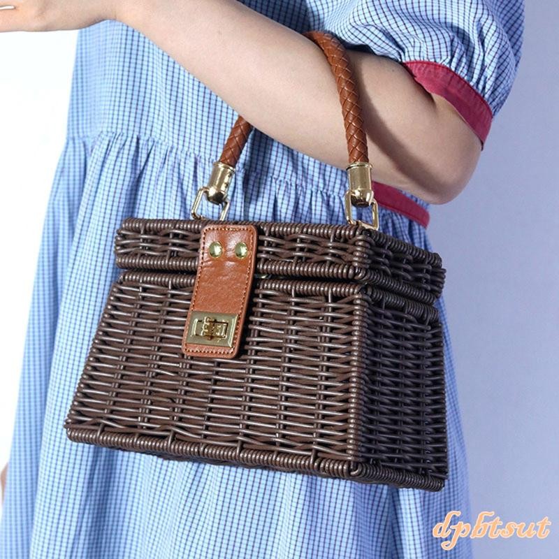 [dpbtsut] กระเป๋าผ้าทอสําหรับผู้หญิงกระเป๋าถือ Boho Bag Lady Trend ราคา ถูกที่สุด ดีลบีเคเค แกลเลอรีภาพที่ 4