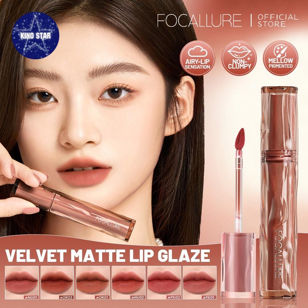 FOCALLURE Pro-blur Airy Velvety Tint Velvet Matte Mossue Lip Cream Lightweight Airy-lip Sensation Om