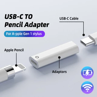 USB C อะแดปเตอร์ดินสอ Type-C ถึง iPencil Charger สําหรับดินสอ Aple รุ่นที่ 1 รองรับแผ่นรองจับคู่ Bluetooth 10th Gen