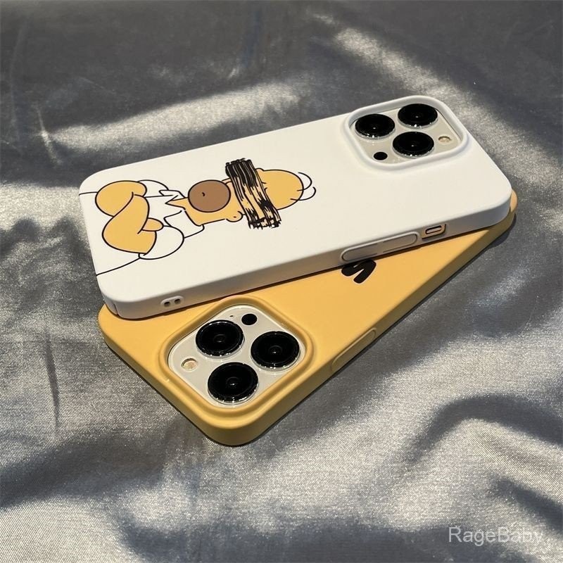 เคสซิมป์สันแบบจับหน้าอกสนุกสำหรับ iPhone 11PROMAX 11 12 13 14 15 16 PROMAX XS XR 8PLUS 14PROMAX 15pro 11Pro เคสโทรศัพท์แข็งกันกระแทก