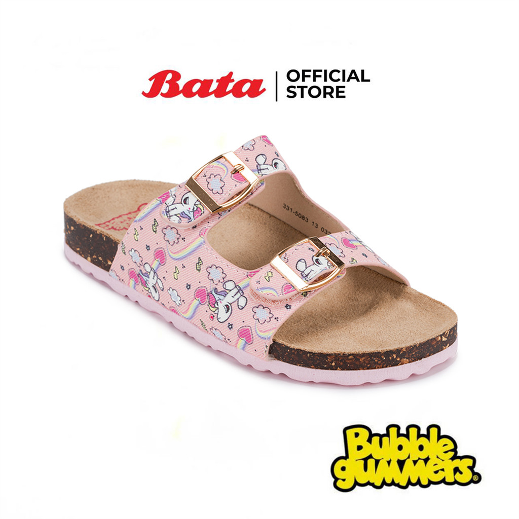 Bata บาจา รองเท้าแตะแบบสวม สีสันสดใส สำหรับเด็กผู้หญิง สีขาว 3311083 สีชมพู 3315083