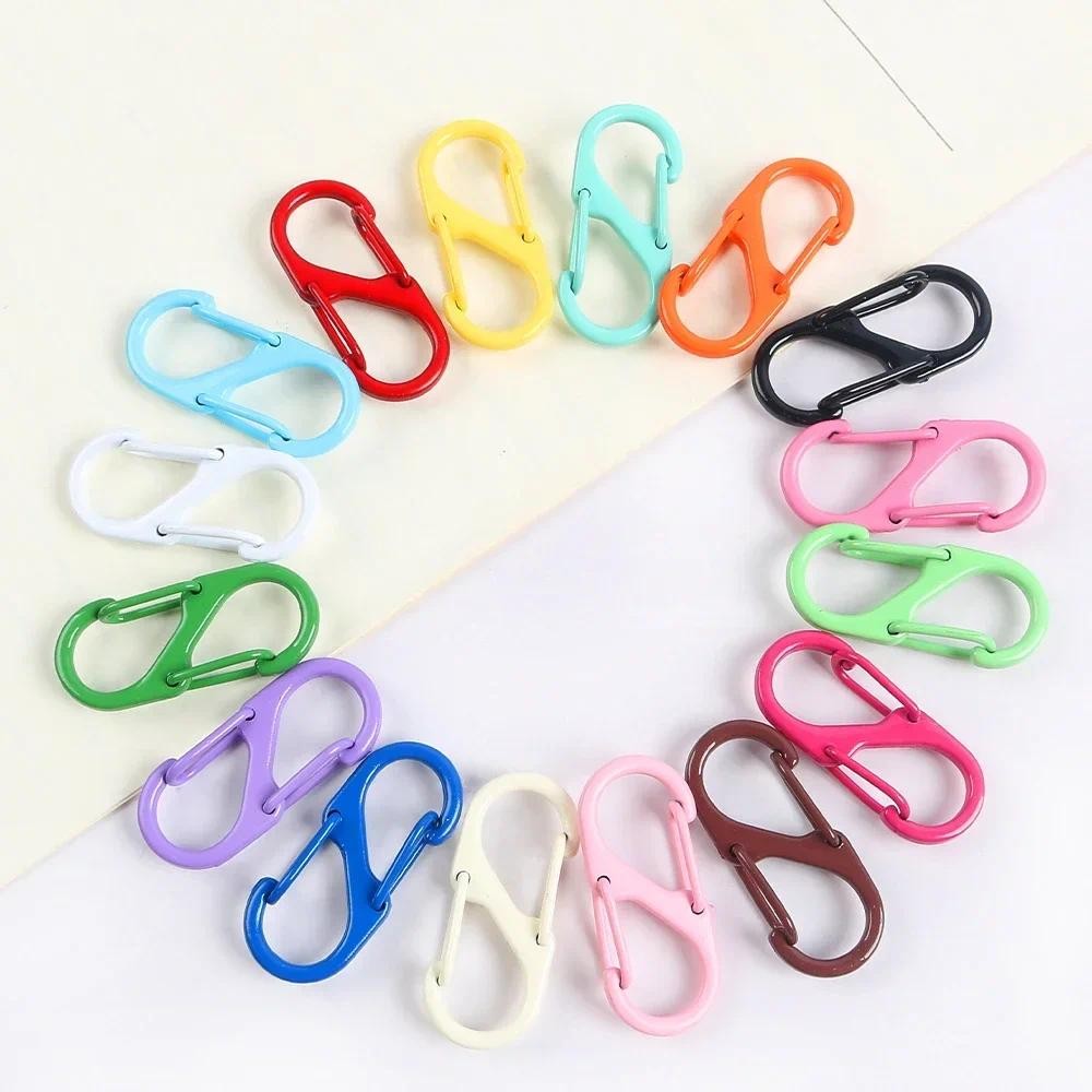 5pcs Candy สี Double Openning Key แหวนกุ้งก้ามกราม Key Snap Hooks พวงกุญแจ DIY เครื่องประดับทําค้นหา DIY Key Chain