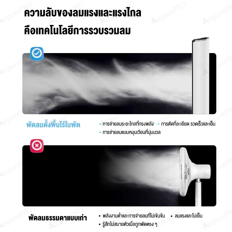Klein พัดทาวเวอร์ไม่มีใบ, มีรักษาความปลอดภัย, ปรับ 3 ระดับลมเอง, รีโมท, ระบบอัจฉริยะ, เสียงเงียบ, สั่น 90 องศา