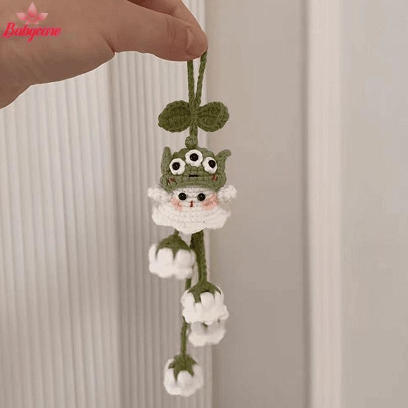 Byce> ขนสัตว์โครเชต์ผีน้อยน่ารัก Lily Of The Valley จี้ดอกไม้ถักด้วยมือ DIY วัสดุกระเป๋าจี้รถจี้น่ารักใหม่ - รูปที่ 5